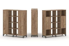 Стайл Проджект Набор стеллажа 1 сторон., 4 яр. SN.NS-441 Дуб Табак/Металл Антрацит 1488*400*1615 - Фото предпросмотра