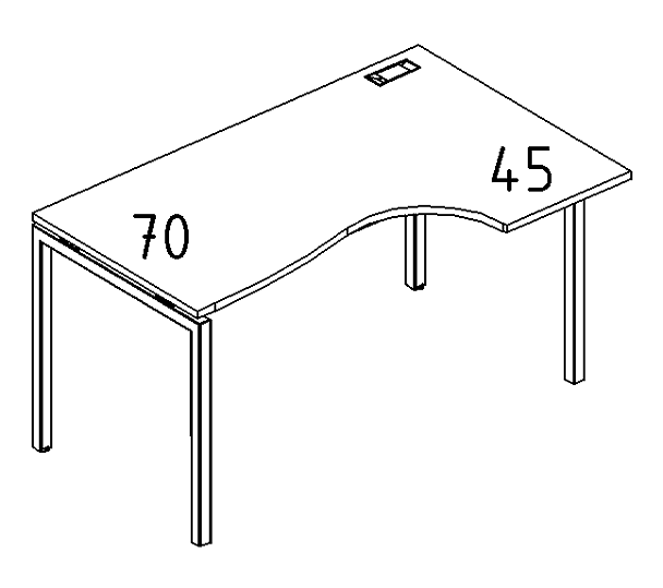 Стол эргономичный правый "Классика" на металлокаркасе DUE A4 А4 Б2 042 БП дуб / металлокаркас антрацит - Вид 3