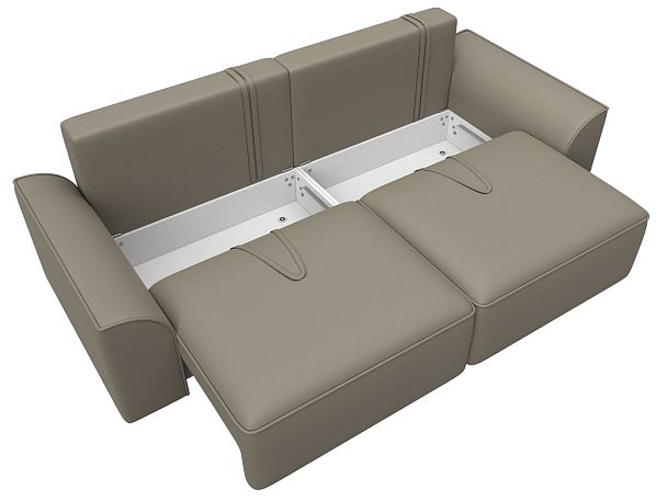 Диван прямой Лига-048 НПБ Экокожа бежевый - Вид 8