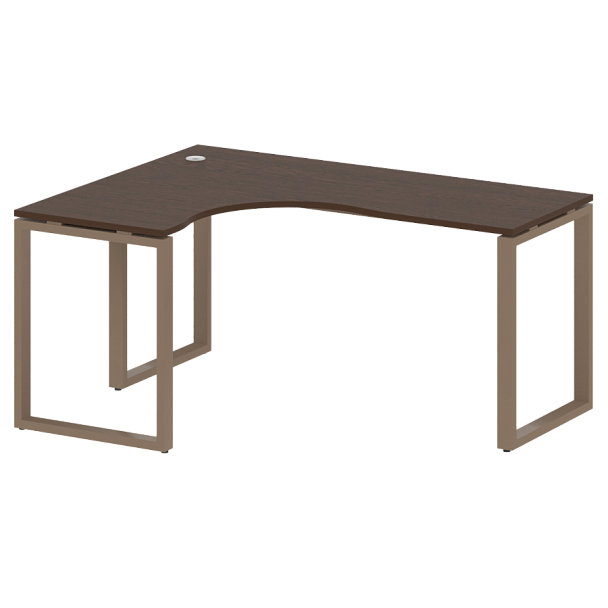 Metal System Стол криволинейный левый на О-образном м/к БО.СА-4 (L) Венге/Мокко металл 1600*1200*750 - Вид 1