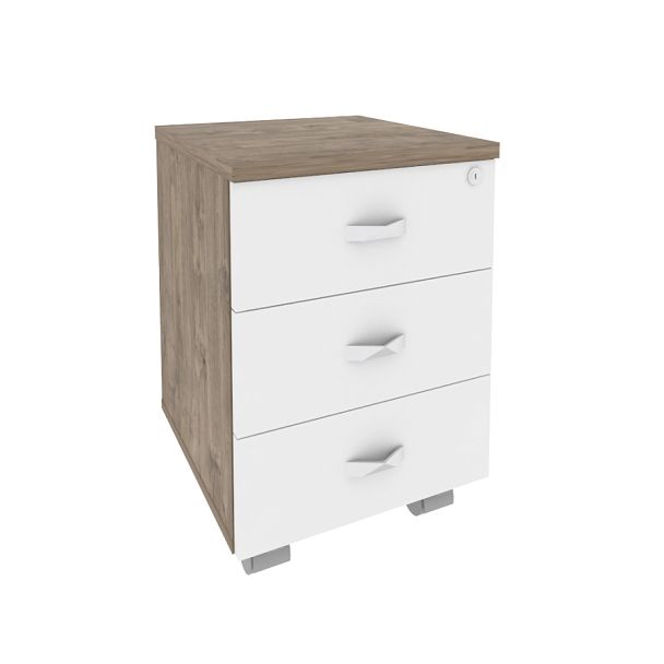 Onix Тумба мобильная O.TM-3 Тиквуд темный/Белый бриллиант 432*460*611 - Вид 1