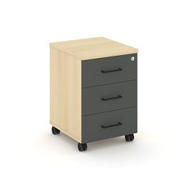 Стайл Проджект Тумба мобильная усил. колеса SN.TMU-002 Акация Лорка/Акация Лорка/Антрацит/Черный Руч - Фото предпросмотра