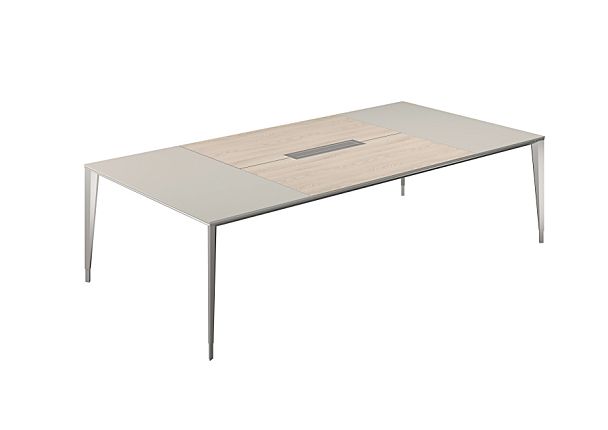 Стол конференц домино вдоль Atlas 2800х1400х725 серый камень - Вид 1