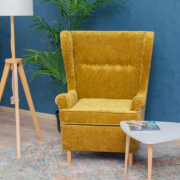 Кресло Дженкс Шенил, золото - Вид 11