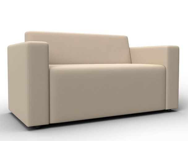 Диван прямой Лига-093 Экокожа бежевый - Вид 1