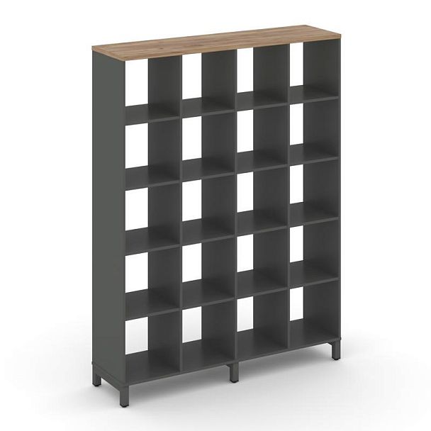 Style Project Каркас стеллажа 5 яр. SN.KS-540 Антрацит/Дуб Табак/Металл Антрацит 1488*400*1982 - Вид 1