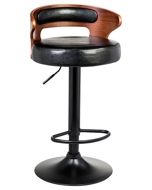 Набор 2 шт Стул барный DOBRIN FRED BLACK (коричневое дерево, чёрный) - Вид 2