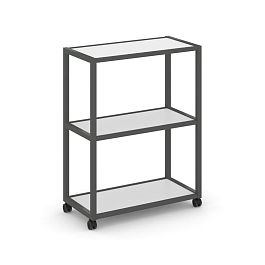 Shelf Mobile Стеллаж 3 уровня 1 секция VR.LT-STK-301.06 Белый Бриллиант/Металл Антрацит 600*400*1046 - Фото предпросмотра