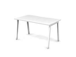 MATRIX 121S101-A Стол прямой проводник вырезной (A-обр. опоры) 1380х780х775 Белый - Фото предпросмотра