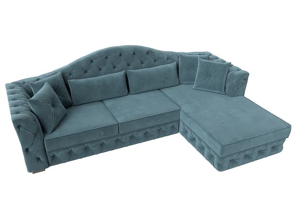 Диван угловой Артис правый угол Велюр бирюзовый - Вид 5
