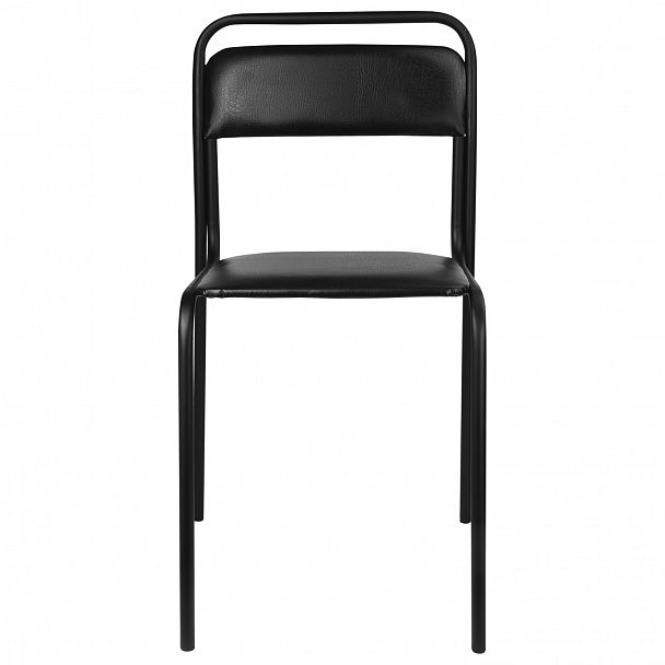 Стул для посетителей "Аскона", черный каркас, кожзаменитель черный, СМ 7/7-02 К-01 - Вид 3