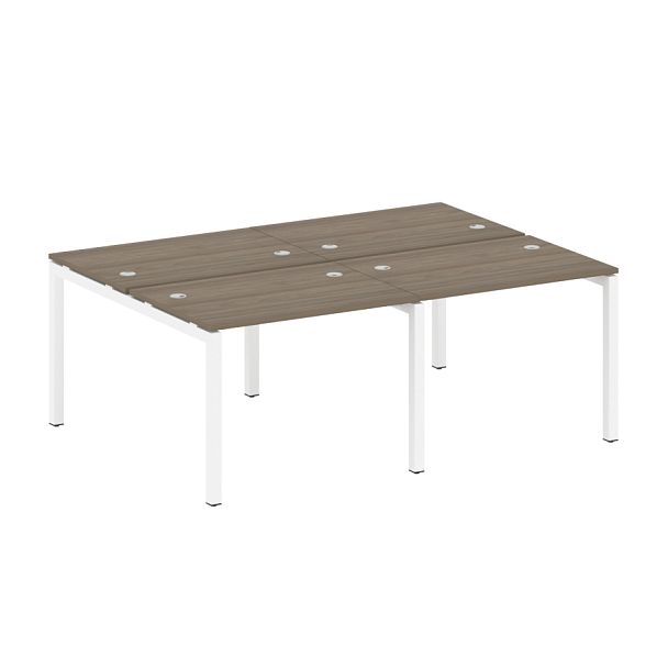 Metal System Quattro Р. ст. на 4 раб. места на П-образном м/к 50БП.СМ-4.1 Вяз/Белый металл 2000*1475*750 - Вид 1