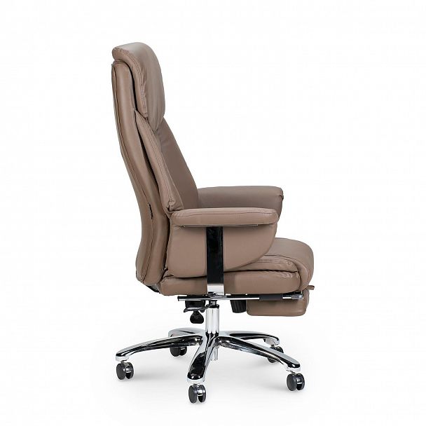 Кресло Парламент / (grey-brown) сталь + хром / серо коричневый экокожа - Вид 3