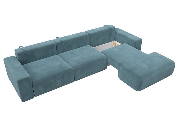 Диван угловой Лига-036 Классик Лонг правый угол Велюр бирюзовый - Вид 7