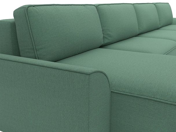 Диван п-образный Лига-048 НПБ лонг Рогожка зеленый - Вид 4