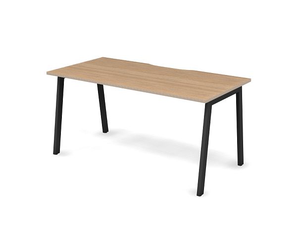 MATRIX 121S102-A Стол прямой, пров-ик вырезной (A-опоры) 1580х780х775 Швейцарский вяз/Темно-серый - Вид 1