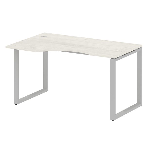 Metal System Стол криволинейный левый на О-образном м/к БО.СА-2 (L) Дуб наварра/Серый металл 1400*900*750 - Вид 1