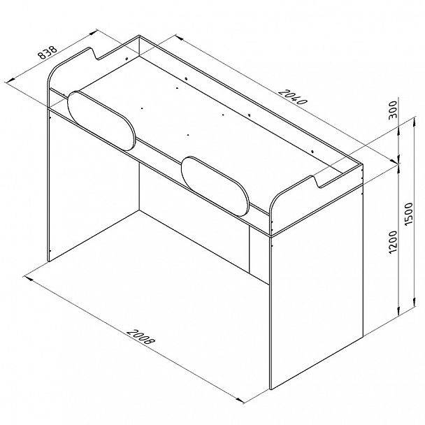Верхняя кровать "Дельта-18.02" - Вид 2