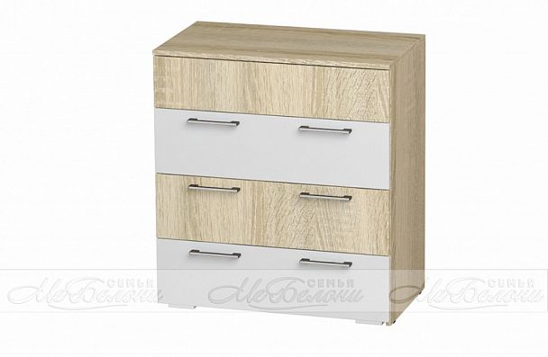 "Белладжио" Стол-комод СТ-02 (802х887х460) дуб сонома/ белый глянец (замена цвета) - Вид 1