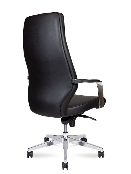 Кресло офисное / Capital Black / алюминиевая база / черная экокожа - Вид 4