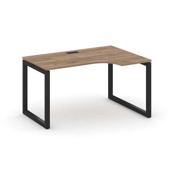 Стайл Проджект Стол рабочий эргоном. SN-5O.SPA-012(R) Дуб Табак/Металл Черный 1580*700/980*750 - Вид 1