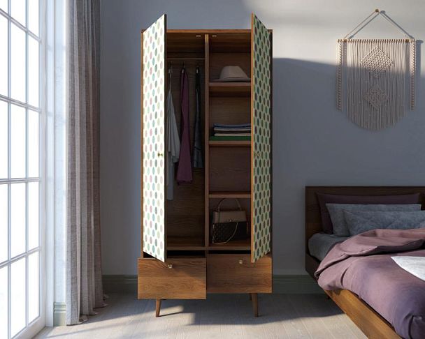 Шкаф двухстворчатый Berber принт 24 арт BB16/Print_24 - Вид 2