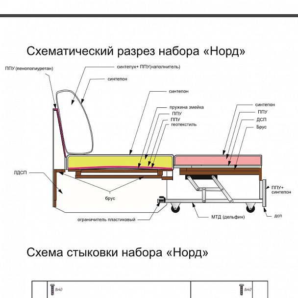 Угловой диван "Норд" со столиком - Вид 7