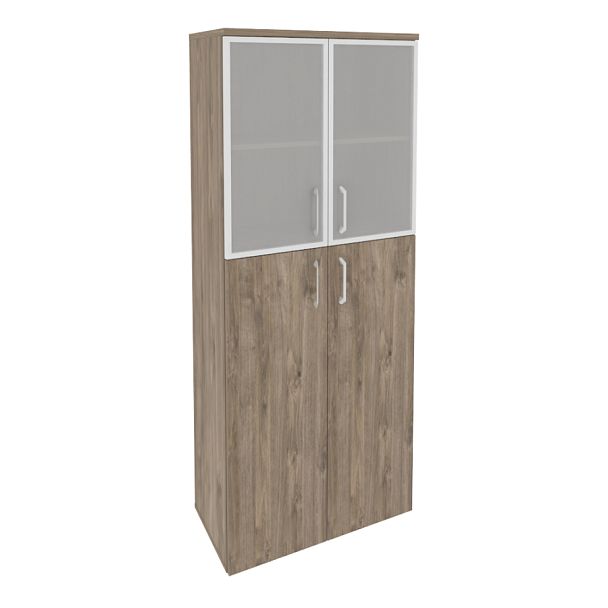 Onix Шкаф высокий широкий O.ST-1.7 R Тиквуд темный 800*420*1977 - Вид 1