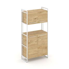 Rift Шкаф 4 ниши широкий RF.SS-42 Тиквуд Светлый/Металл Белый 798*396*1648 - Фото предпросмотра