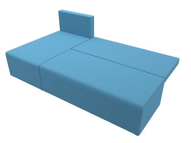 Диван угловой Поло левый угол Рогожка голубой - Вид 8