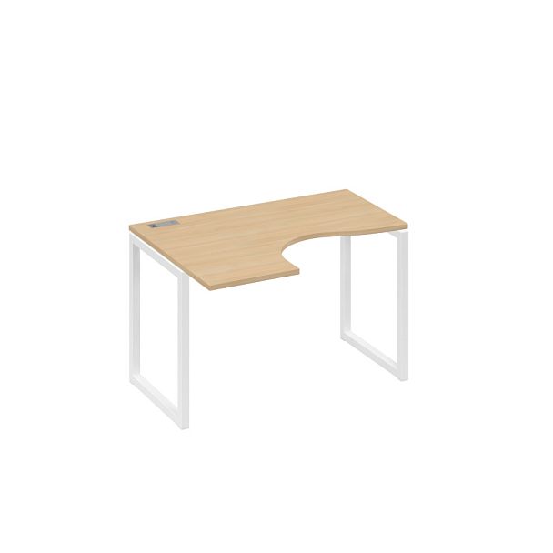 Стол эргономичный левый "Классика" на металлокаркасе QUATTRO A4 А4 Б4 031 БП натуральный дуб / металлокаркас белый - Вид 1