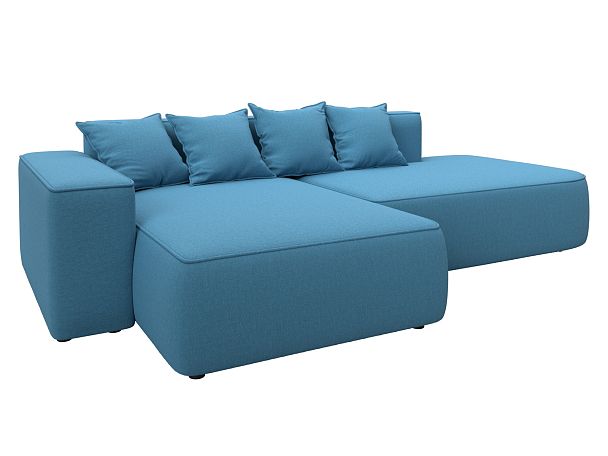 Диван угловой Лига-065 угол левый Рогожка голубой - Вид 2