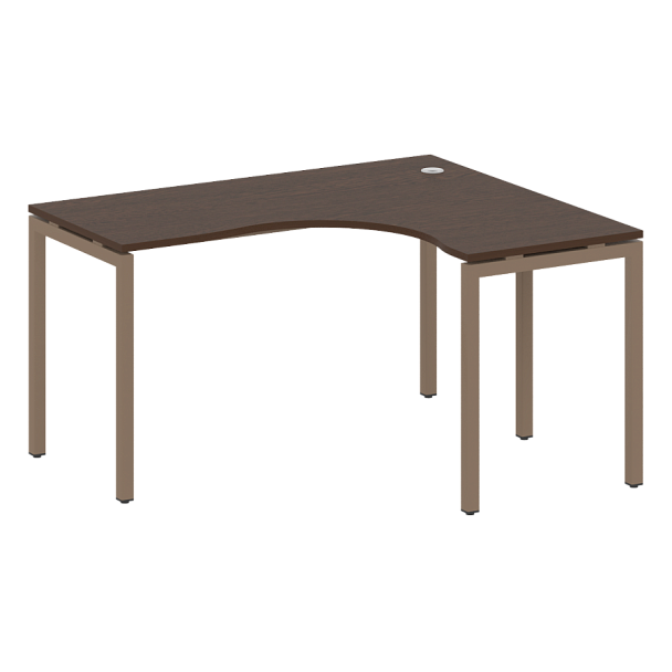 Metal System Quattro Стол криволинейный правый на П-образном м/к 40БП.СА-3 (R) Венге/Мокко металл 1400*1200*750 - Вид 1