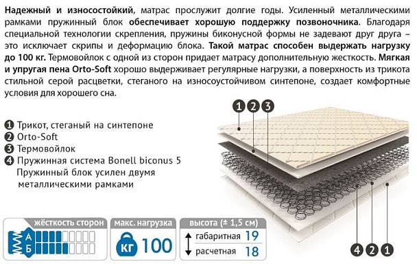 Матрац 80*140 Стандарт - Вид 1