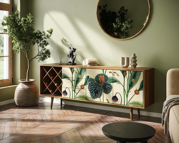 Комод Berber удлиненный с бутылочницей арт BB15/Print_55 - Вид 3