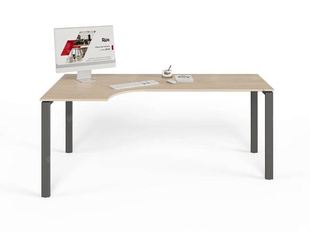UNITY РМСУ9-18L ДУБ СОНОМА Стол на металлокаркасе угловой левый 1800х900х750 - Вид 2