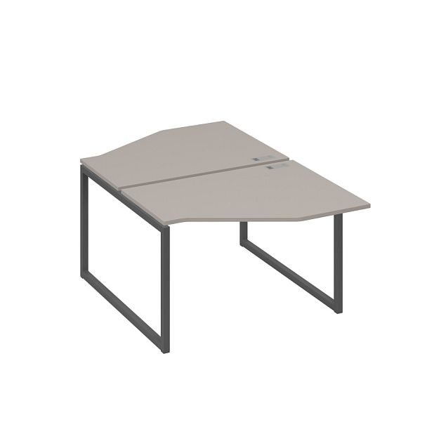 Станция каркас QUATTRO столы (2х120) эргономичные Техно A4 А4 Б4 186 БП мокко премиум / металлокаркас антрацит - Вид 1