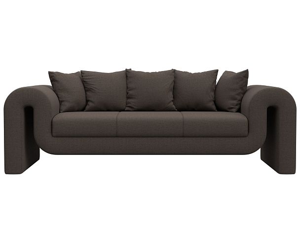 Диван прямой Волна Рогожка коричневый - Вид 2