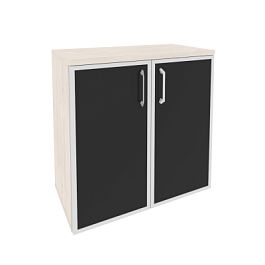 Оникс / Onix Шкаф низкий широкий O.ST-3.2 R black Денвер светлый/Стекло black 800*420*823 - Фото предпросмотра