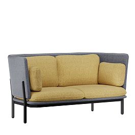 Stato Диван двухместный с низкой спинкой STA-02L Matrix 543/Matrix 994/Металл Черный 1730*850*855 - Фото предпросмотра