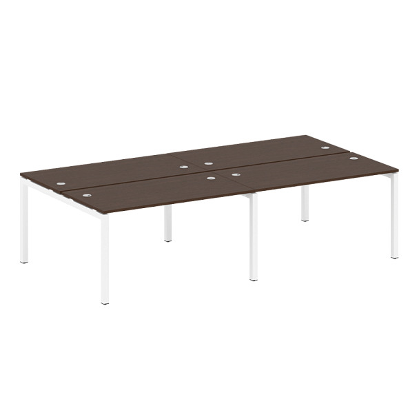 Metal System Quattro Р. ст. на 4 раб. места на П-образном м/к 50БП.СМ-4.3 Венге/Белый металл 2800*1475*750 - Вид 1