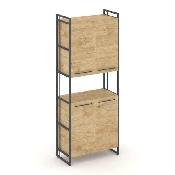 Rift Шкаф 5 ниш широкий RF.SS-52 Тиквуд Светлый/Металл Антрацит 420*396*2010 - Вид 1