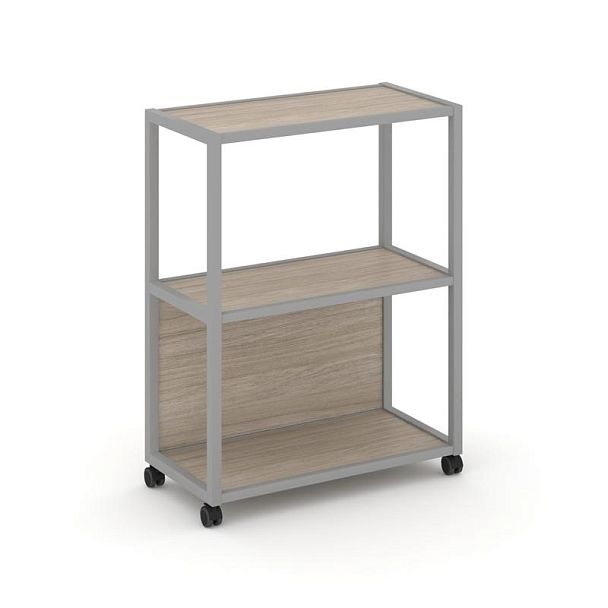 Shelf Mobile Стеллаж 3 уровня 1 секция VR.LT-STK-302.10 Дуб Аттик/Металл Серый 1000*400*1046 - Вид 1