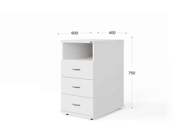 UNITY РТ-6 БЕЛЫЙ Тумба с ящиками 400x600x750 - Вид 2