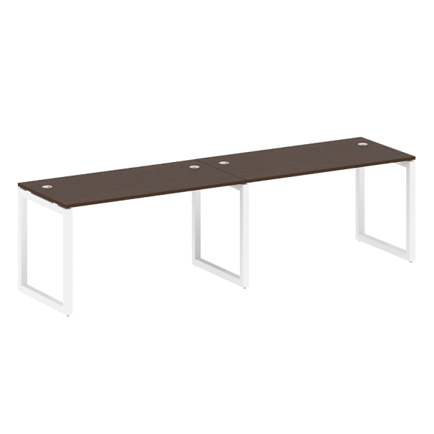 Metal System Quattro Р. ст. на 2 раб. места на О-образном м/к 50БО.СМ-2.3 Венге/Белый металл 2800*720*750 - Вид 1