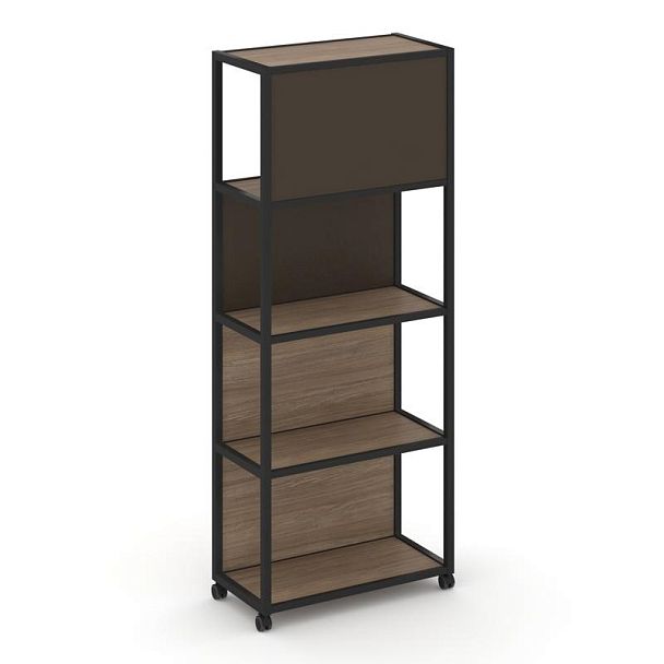 Shelf Mobile Стеллаж 5 уровней 1 секция VR.LT-STK-504.12 Дуб Аризона/Металл Черный/W-25 1200*400*2000 - Вид 3