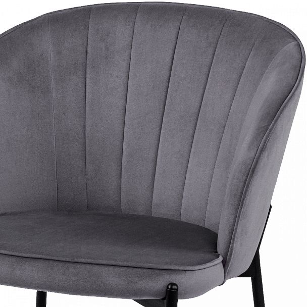 Комплект кухонных стульев Миэль серый велюр/черный, 2 шт. - Вид 6
