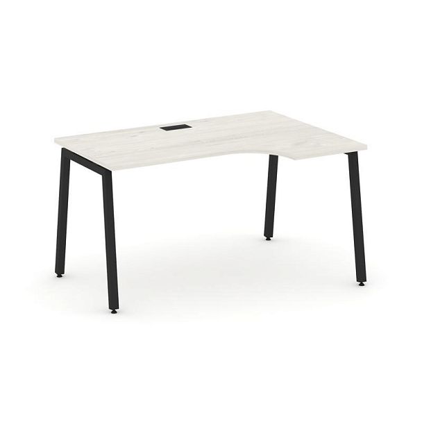 Стайл Проджект Стол рабочий эргоном. SN-4A.SPA-011(R) Дуб Наварра/Металл Черный 1380*700/980*750 - Вид 1