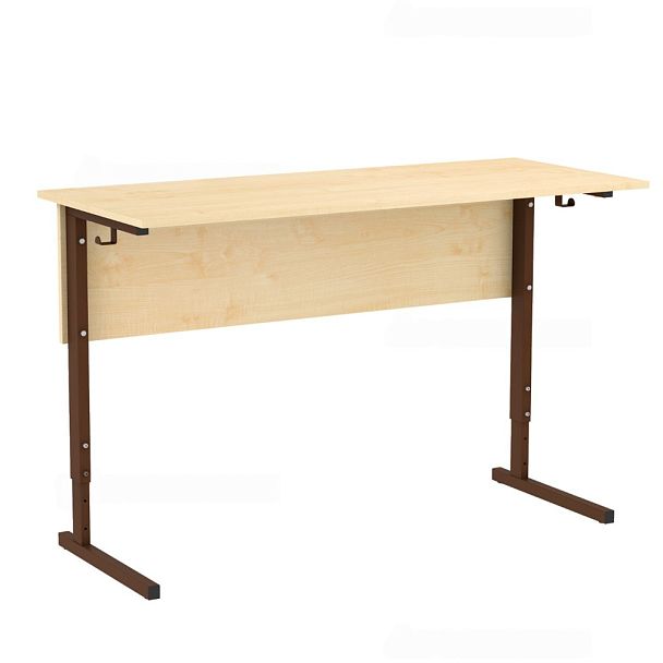 Стол ученический 110РВ, регулируемый, 2-местный на прямоугольной трубе (м/к Коричневый, Серый, Черный), гр.3-5 - Вид 6