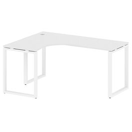 Metal System Стол криволинейный левый на О-образном м/к БО.СА-4 (L) Белый/Белый металл 1600*1200*750 - Фото предпросмотра